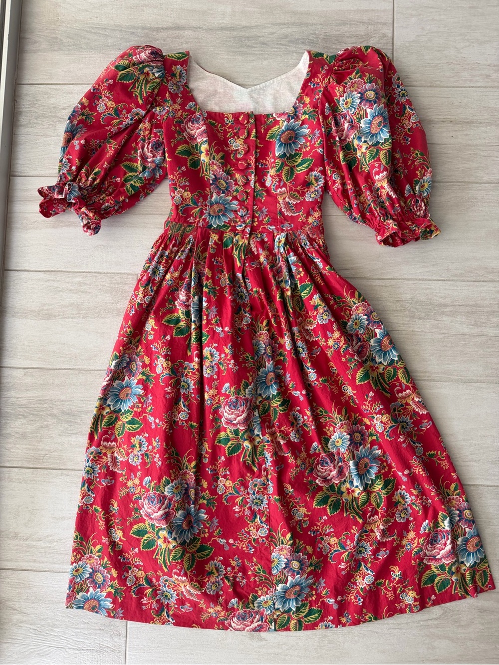 Rare Vintage Sportalm Kitzbühel Red Floral Dress | Austrian Made Size 36 / XS-S - Picture 17 of 17